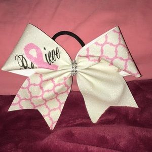 Believe breast cancer bow